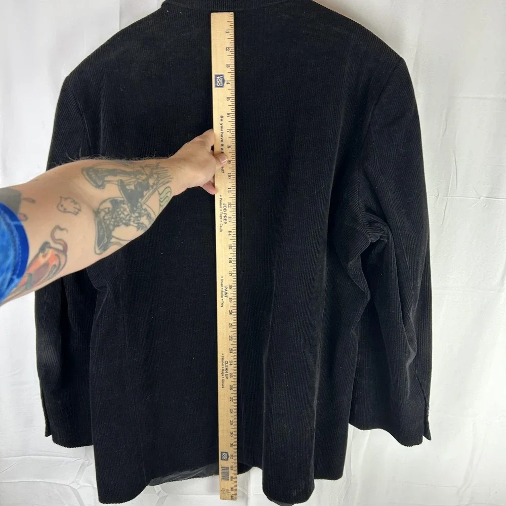 Croft & Barrow Blazer Mens‎ 48 Long Black Corduroy 3 Button Sport Coat Jacket